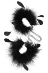 Feather Cuffs Black & Pink