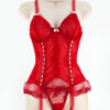 CORSET & G W/RIBBON BLACK L &  RED S