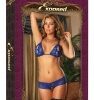 Peek a Boo Bra & Short Black & Blue 1-3XL